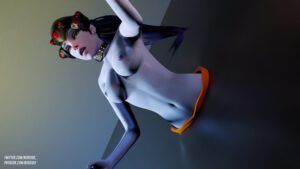 overwatch-rule-porn-–-thighs,-no-bra,-purple,-stuck-in-wall,-lipstick