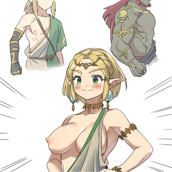 the-legend-of-zelda-hot-hentai-–-one-breast-out,-blonde-female,-female,-clothing,-ls,-monbetsu-kuniharu