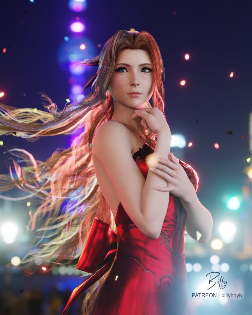 final-fantasy-game-porn-–-aerith-gainsborough,-final-fantasy-vii-remake,-red-dress,-clothing,-final-fantasy-vii,-female-only