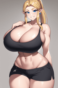 the-legend-of-zelda-hot-hentai-–-nai-diffusion,-black-tank-top,-blonde-hair,-huge-hips,-hand-on-chest,-voluptuous