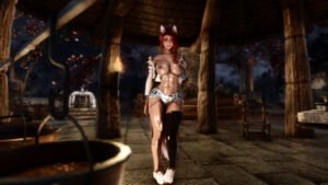 skyrim-free-sex-art-–-nipple-piercing,-fox-tail,-red-hair,-sneakers