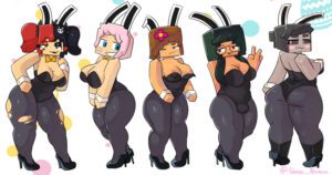 minecraft-rule-xxx-–-looking-back,-bunny-ears,-drawing,-bunny-tail