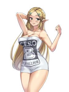 the-legend-of-zelda-xxx-art-–-tongue-out,-cleavage,-ls,-standing,-strapless-dress