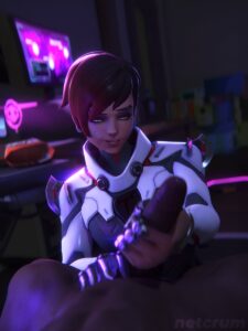 overwatch-porn-hentai-–-jerkingoff,-dark-skin,-on-back,-looking-at-partner