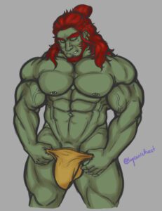 the-legend-of-zelda-rule-porn-–-solo-male,-closed-eyes,-muscular,-red-hair,-ganondorf,-bulge