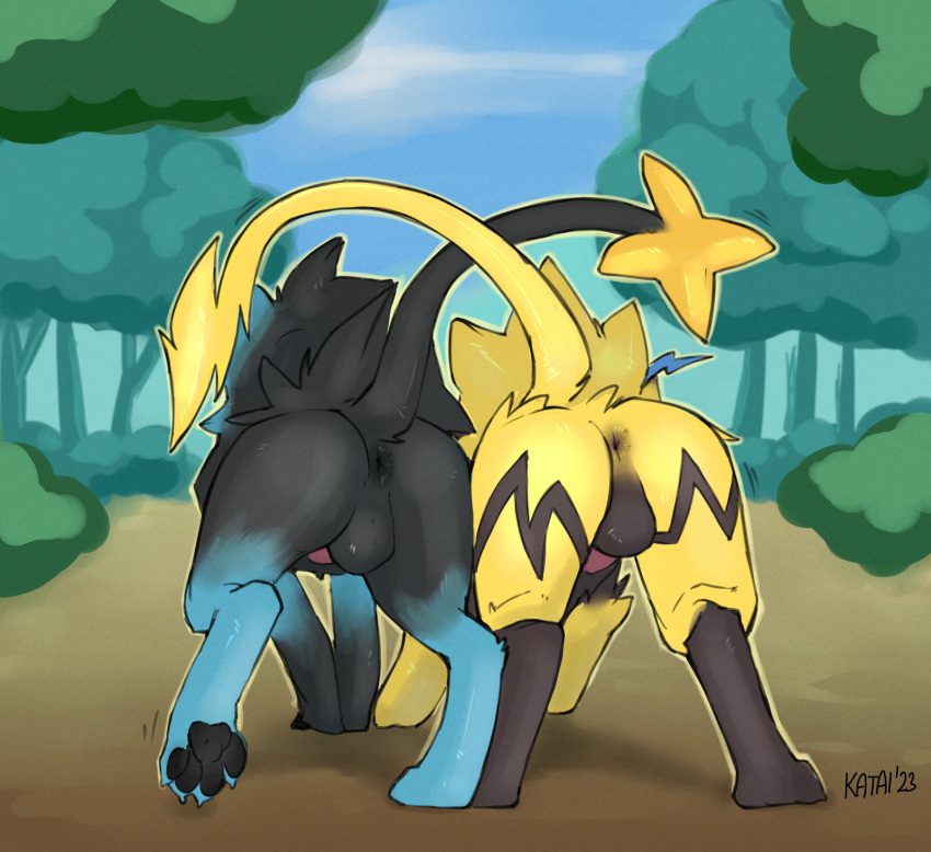 pokemon-rule-xxx-–-zeraora,-katai,-outside,-ass,-backsack,-tree,-side-by-side