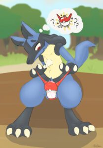 pokemon-hentai-art-–-genital-outline,-lucario,-simple-background,-animal-genitalia