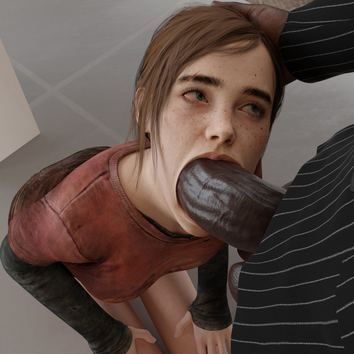 ellie-hentai-art-–-female-focus,-interracial,-blowjob,-blender,-huge-cock,-the-last-of-us-2