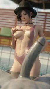 resident-evil-hentai-–-hat,-asian-female,-swimming-pool,-erection,-choker,-teasing-viewer,-ls