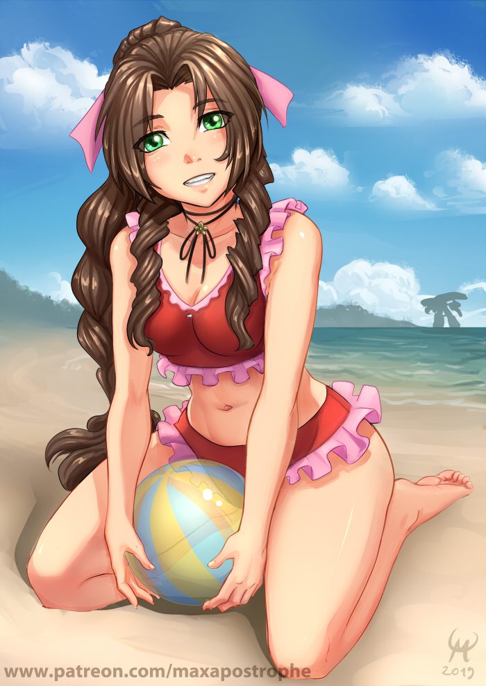 final-fantasy-hentai-xxx-–-medium-breasts,-necklace,-ponytail,-looking-at-viewer,-red-bikini,-swimsuit-skirt,-ls