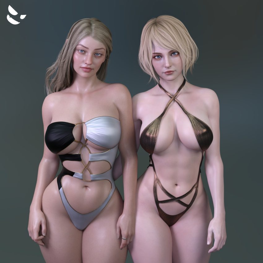 resident-evil-hentai-art-–-navel,-erect-nipples,-neckwear
