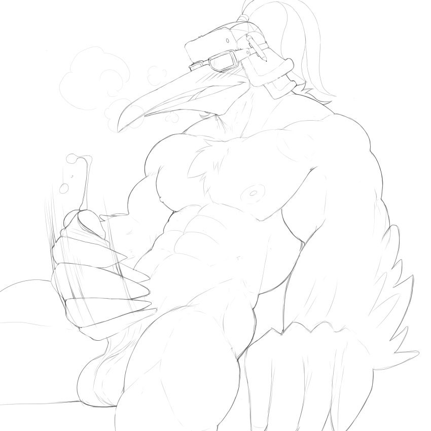 the-legend-of-zelda-hentai-xxx-–-penis,-muscular,-pecs,-tears-of-the-kingdom,-monochrome,-solo