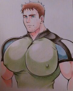 resident-evil-hentai-art-–-brown-hair,-male-only,-gay,-solo-male