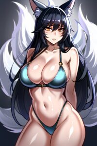 ahri-porn-hentai-–-looking-at-viewer,-cleavage,-multiple-tails,-breasts,-animal-ears,-edosynf