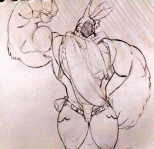 the-legend-of-zelda-hentai-–-anthro,-flexing,-itzcharlie,-male-only,-solo,-avian,-biceps