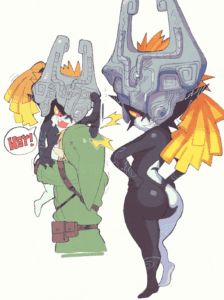 the-legend-of-zelda-xxx-art-–-naked-female,-open-mouth,-hitting,-midna,-standing,-smile,-carrying-partner
