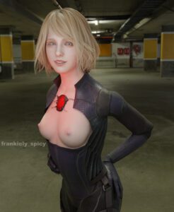 resident-evil-hentai-porn-–-resident-evil-make,-breasts-out,-female,-smiling,-catsuit,-indoor,-indoors