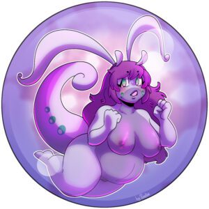 pokemon-free-sex-art-–-generation-kemon,-green-eyes,-chubby-female,-purple-body,-wide-hips,-nude