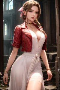 final-fantasy-porn-hentai-–-cleavage,-looking-at-viewer,-aerith-gainsborough