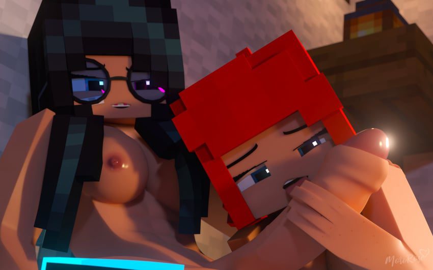 minecraft-rule-porn-–-bisexual-(female),-horny-female,-multicolored-eyes,-morirosemc,-yuri,-bedroom,-ls