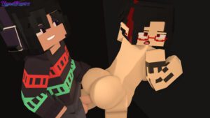 minecraft-hentai-art-–-looking-at-partner,-from-behind,-black-hair,-big-ass,-mine-imator