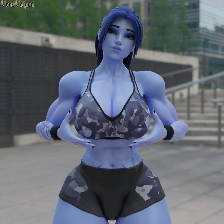 overwatch-rule-xxx-–-muscular-female,-gym,-yellow-eyes,-big-breasts,-muscle-growth,-blizzard-entertainment,-sports-bra