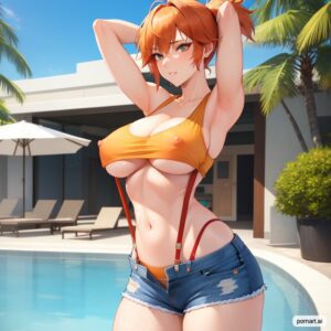kasumi-game-porn,-misty-game-porn-–-sleeveless-shirt,-pokemon-(classic-anime),-ponytail,-breasts,-solo,-ai-generated