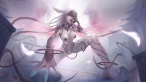 final-fantasy-hentai-porn-–-mask,-silver-hair,-angel-wings,-bunny-ears,-tentacle-hair,-bare-pussy