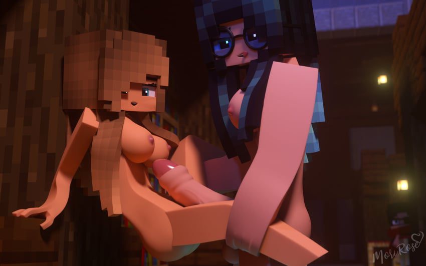 minecraft-free-sex-art-–-tongue-out,-multicolored-eyes,-nude-female,-standing-sex,-morirosemc,-black-hair,-nude-futanari