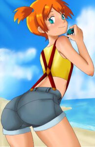 kasumi-rule,-kasumi-rule-–-outside,-big-butt,-looking-at-viewer,-holding-object,-beach,-orange-hair,-tank-top