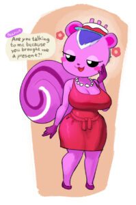 minusntai-art-–-clothed,-female-only,-english-text,-text,-pink-body,-peanut-(animal-crossing)