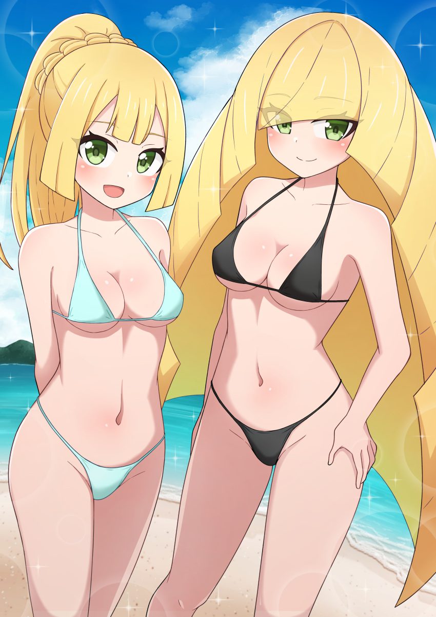 lillie-free-sex-art,-lusamine-free-sex-art-–-black-bikini,-breasts,-blue-bikini,-ponytail,-milf,-hair,-bottomwear