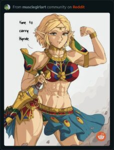 the-legend-of-zelda-rule-porn-–-buff-female,-muscular-female,-blonde-hair,-scimitar,-holding-sword,-hylian,-reddit