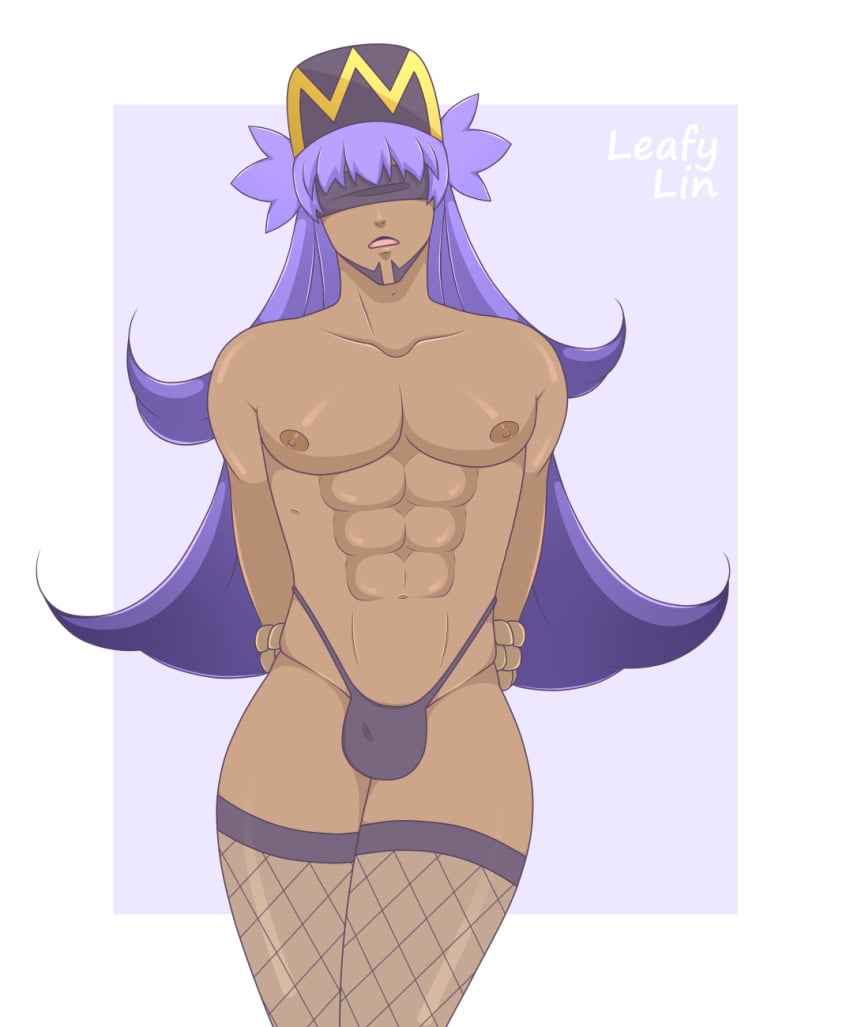 leon-porn-–-purple-hair,-hi-res,-dark-skin,-muscles