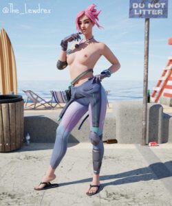 ocean-rule-xxx-–-watermark,-female,-blender,-blurry-background,-sand,-posing