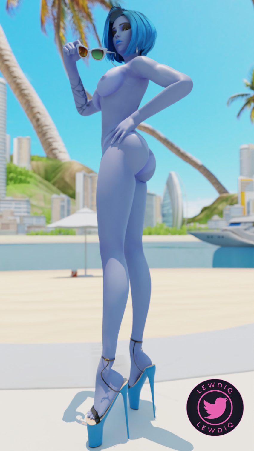 overwatch-xxx-art-–-beach,-tanline,-sunglasses,-looking-back-at-viewer,-looking-at-viewer,-overwatch-ooking-back