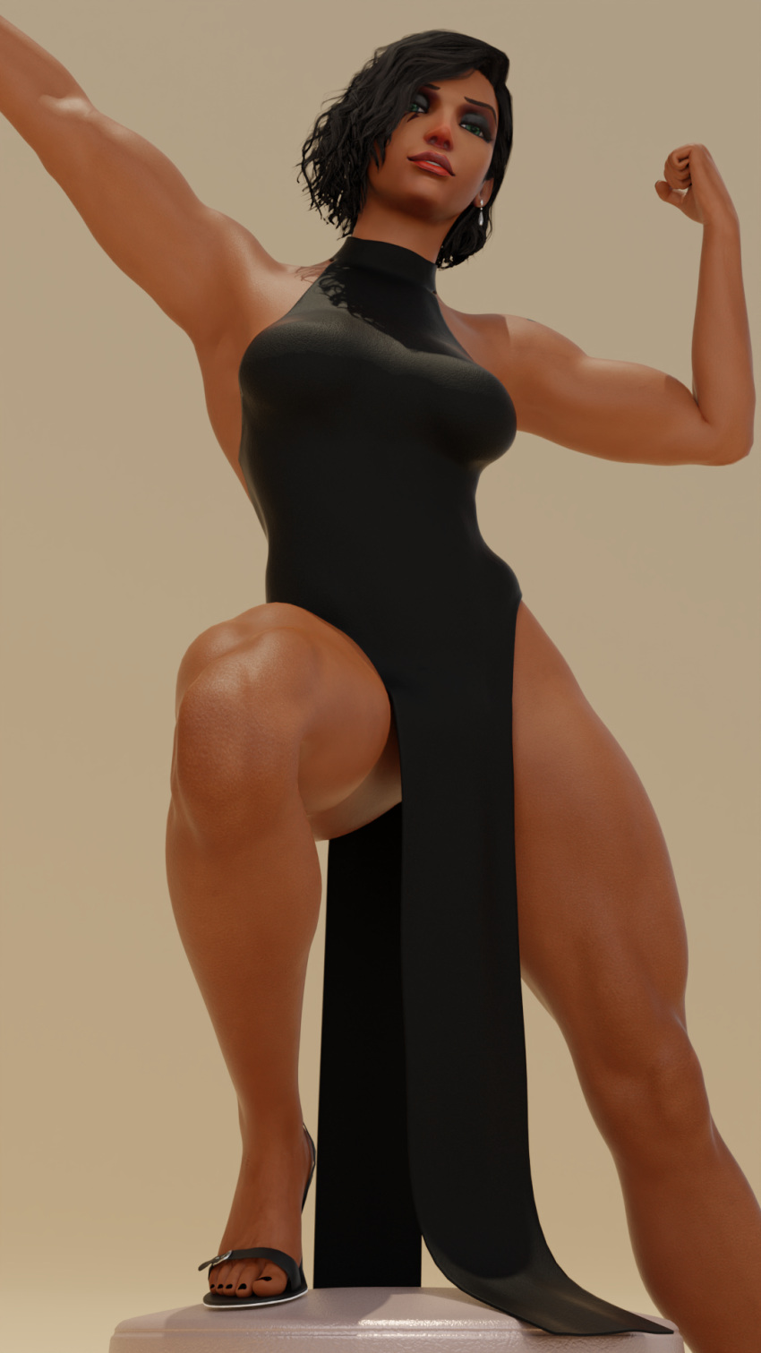 overwatch-rule-xxx-–-muscular-female,-dark-skin,-flexing,-egyptian,-black-hair,-heels