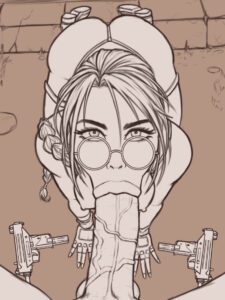 tomb-raider-game-porn-–-glasses,-blowjob-face,-long-hair,-raiounsfw,-gloves,-looking-at-viewer,-blowjob