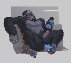 winston-hentai-art-–-furry,-erection,-anthro,-gorilla,-muscles