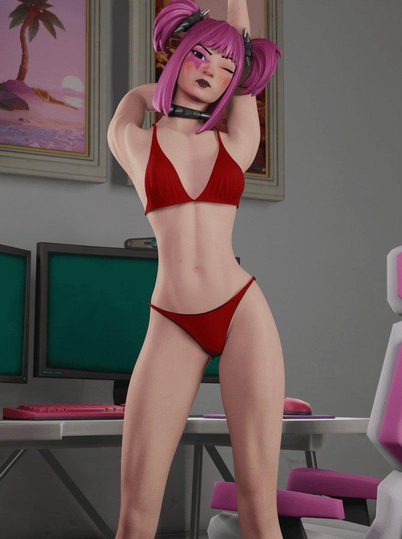 dropdee-rule-xxx-–-winking,-slim-waist,-winking-at-viewer,-red-bra