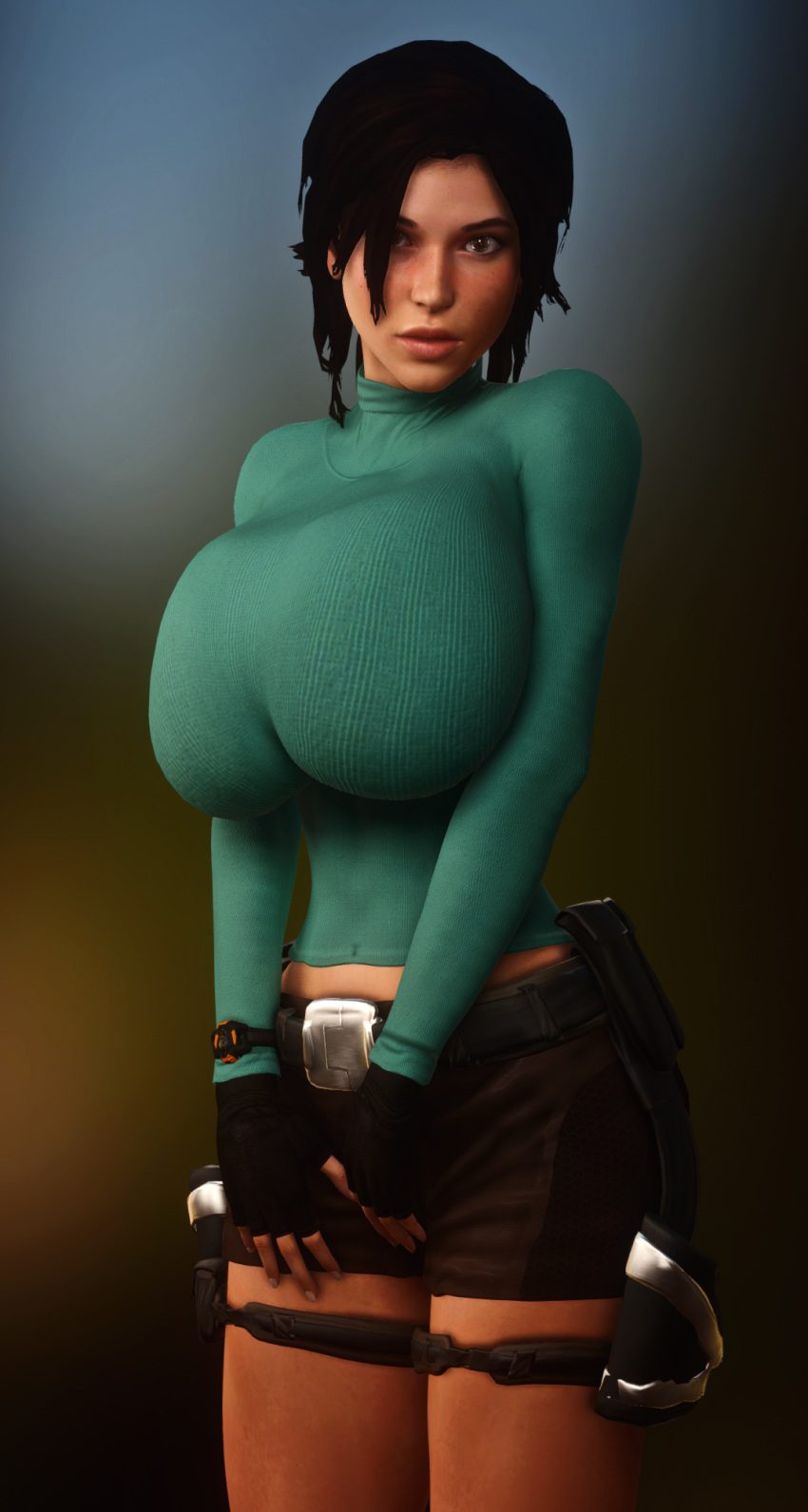 tomb-raider-game-porn-–-ls,-shorts,-clothed,-belt,-belt-buckle,-fingerless-gloves