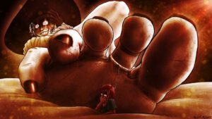 resident-evil-hentai-art-–-macro-male,-legs,-black-gloves,-female-focus,-chained,-sun-hat,-sweaty-feet