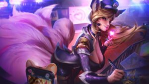 league-of-legends-hentai-art-–-hanging-breasts,-ahri,-idol,-deep-cleavage,-pursed-lips,-heart,-leaning-forward