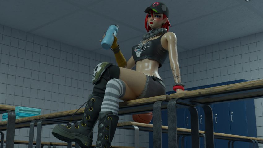 dusty-game-porn-–-slim-waist,-slim-figure,-locker,-blush,-sportswear,-crop-top,-blender