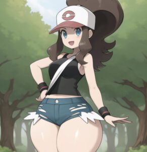 hilda-sex-art-–-denim-shorts,-pokemon-bw,-forest,-brown-hair