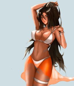 league-of-legends-rule-porn-–-no-background,-tanned-skin,-nidalee,-riot-games,-artwork)