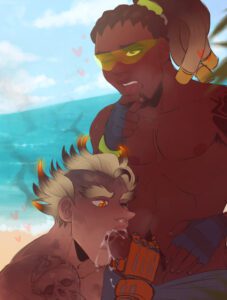 overwatch-game-hentai-–-heart,-blowjob,-gay,-lúcio,-open-mouth,-cum-in-mouth