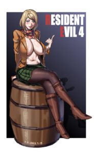 resident-evil-sex-art-–-high-heel-boots,-pantyhose,-big-breasts,-scarf