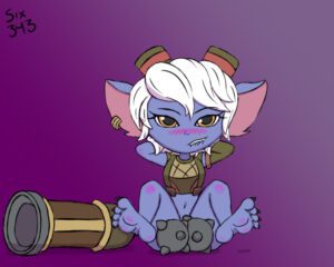 league-of-legends-sex-art-–-simple-background,-league-of-legends:-wild-rift,-foot-fetish,-tristana,-feet,-video-games