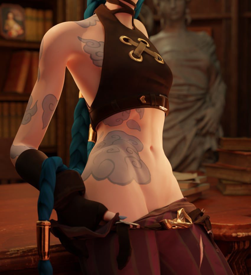 jinx-hot-hentai-–-belt,-saltyu,-belly-button,-blue-hair,-tattoos